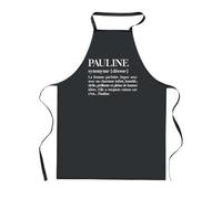 Planetee Tablier de Cuisine Noir Pauline Définition - Cadeau Femme, Barbecue, Jardinage, Tâches ménagères