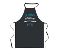 Planetee Tablier de Cuisine Noir Une Monteuse Formidable - Cadeau Femme, Barbecue, Jardinage, Tâches ménagères