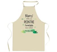 Planetee Tablier de cuisine Peintre Merci Inoubliable Femme | Cadeau Original Humour pour Cuisinière Vêtement Blouse de protection Barbecue Jardinage Tablier de Travail Tâches ménagères