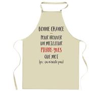 Planetee Tablier de cuisine Pierre-Yves Ca n'existe pas | Cadeau Original Humour pour Cuisinier et Cuisinière Vêtement Blouse de protection Barbecue Jardinage Tablier de Travail Tâches ménagères