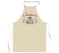 Planetee Tablier de cuisine Sandrine la plus belle | Tablier jardinage et tâches ménagères Cadeau Fête des Mères Anniversaire Soeur Noël Tata Marraine
