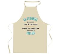 Planetee Tablier de cuisine Un Cuisinier Formidable | Cadeau Original Humour pour Cuisinier Vêtement Blouse de protection Barbecue Jardinage Tablier de Travail Tâches ménagères
