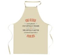 Planetee Tablier de cuisine Une Olivia Aussi Géniale | Cadeau Original Humour pour Cuisinière Vêtement Blouse de protection Barbecue Jardinage Tablier de Travail Tâches ménagères