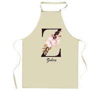 Planetee Tablier de cuisine Zohra Lettre | Cadeau Femme pour Cuisinière Vêtement Blouse de protection Barbecue Jardinage Tablier de Travail Tâches ménagères