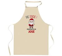 Planetee Tablier José Pas Touche Père Noël - Cadeau Secret Santa original pour Cuisinier Vêtement Noël Barbecue Jardinage et tâches ménagères