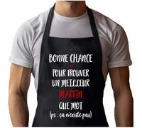 Planetee Tablier Noir Martin ça n'existe pas Homme| Vêtement Blouse de protection pour Cuisine Barbecue, Jardinage, Tâches ménagères