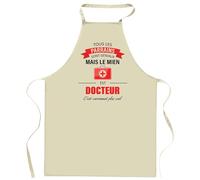 Planetee Tablier Parrain Docteur | Cadeau original pour Cuisinier Vêtement Blouse de protection pour la cuisine Barbecue Jardinage et tâches ménagères