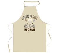 Planetee Tablier Personne ne cuisine aussi bien que EUGENIE | Cadeau original Prénom pour Cuisinière | Vêtement Blouse protection pour Cuisine