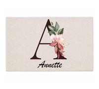 Planetee Tapis Annette | Coton 725 g/m² 61 × 40 cm Lavable en Machine | Salle de Bain, WC ou Cuisine | Cadeau Anniversaire Noël