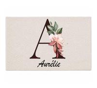 Planetee Tapis Aurélie | Coton 725 g/m² 61 × 40 cm Lavable en Machine | Salle de Bain, WC ou Cuisine | Cadeau Anniversaire Noël
