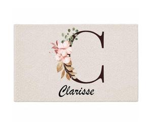 Planetee Tapis Clarisse | Coton 725 g/m² 61 × 40 cm Lavable en Machine | Salle de Bain, WC ou Cuisine | Cadeau Anniversaire Noël