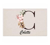 Planetee Tapis Colette | Coton 725 g/m² 61 × 40 cm Lavable en Machine | Salle de Bain, WC ou Cuisine | Cadeau Anniversaire Noël