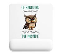 Planetee Tapis de Souris Ce banquier Le Plus Chouette | Accessoire Bureau Ergonomique - Idéal pour Anniversaire, Collègue, Secret Santa Noël, Fête des Pères et Fête des Mères