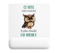 Planetee Tapis de Souris Ce Boss Le Plus Chouette | Accessoire Bureau Ergonomique - Idéal pour Anniversaire, Collègue, Secret Santa Noël, Fête des Pères et Fête des Mères
