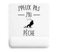 Planetee Tapis de Souris J'Peux Pas Peche | Accessoire Bureau Ergonomique - Idéal pour Anniversaire, Collègue, Secret Santa Noël, Fête des Pères et Fête des Mères