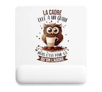 Planetee Tapis de Souris La Cadre Chouette Grain | Accessoire Bureau Ergonomique - Idéal pour Anniversaire, Collègue, Secret Santa Noël, Fête des Pères et Fête des Mères