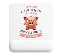 Planetee Tapis de Souris Le Patron caractère de Cochon | Accessoire Bureau Ergonomique - Idéal pour Anniversaire, Collègue, Secret Santa Noël, Fête des Pères et Fête des Mères