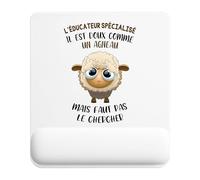 Planetee Tapis de Souris L'éducateur spécialisé Agneau | Accessoire Bureau Ergonomique - Idéal pour Anniversaire, Collègue, Secret Santa Noël, Fête des Pères et Fête des Mères