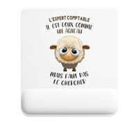 Planetee Tapis de Souris L'expert Comptable Agneau | Accessoire Bureau Ergonomique - Idéal pour Anniversaire, Collègue, Secret Santa Noël, Fête des Pères et Fête des Mères