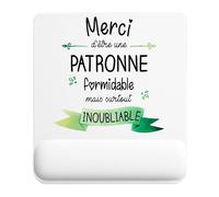 Planetee Tapis de Souris Merci Patronne Inoubliable Femme | Accessoire Bureau Ergonomique - Idéal pour Anniversaire, Collègue, Secret Santa Noël, Fête des Pères et Fête des Mères