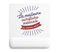 Planetee Tapis de Souris Secrétaire Médicale Meilleure Monde | Accessoire Bureau Ergonomique - Idéal pour Anniversaire, Collègue, Secret Santa Noël, Fête des Pères et Fête des Mères