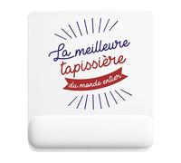 Planetee Tapis de Souris Tapissière Meilleure Monde | Accessoire Bureau Ergonomique - Idéal pour Anniversaire, Collègue, Secret Santa Noël, Fête des Pères et Fête des Mères