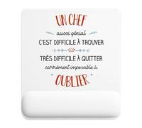 Planetee Tapis de Souris Un Chef Aussi génial | Accessoire Bureau Ergonomique - Idéal pour Anniversaire, Collègue, Secret Santa Noël, Fête des Pères et Fête des Mères