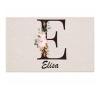Planetee Tapis Elisa | Coton 725 g/m² 61 × 40 cm Lavable en Machine | Salle de Bain, WC ou Cuisine | Cadeau Anniversaire Noël