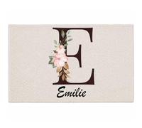 Planetee Tapis Emilie | Coton 725 g/m² 61 × 40 cm Lavable en Machine | Salle de Bain, WC ou Cuisine | Cadeau Anniversaire Noël
