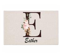 Planetee Tapis Esther | Coton 725 g/m² 61 × 40 cm Lavable en Machine | Salle de Bain, WC ou Cuisine | Cadeau Anniversaire Noël