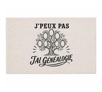 Planetee Tapis J’Peux Pas j’AI Généalogie J'peux Pas Minimaliste | Coton 725 g/m² 61 × 40 cm Lavable en Machine | Salle de Bain, WC ou Cuisine | Cadeau Généalogiste Anniversaire Noël