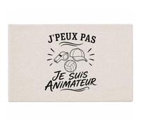 Planetee Tapis J’Peux Pas Je suis Animateur J'peux Pas Minimaliste | Coton 725 g/m² 61 × 40 cm Lavable en Machine | Salle de Bain, WC ou Cuisine | Cadeau Anniversaire Noël