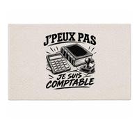 Planetee Tapis J’Peux Pas Je suis Comptable J'peux Pas Minimaliste | Coton 725 g/m² 61 × 40 cm Lavable en Machine | Salle de Bain, WC ou Cuisine | Cadeau Anniversaire Noël