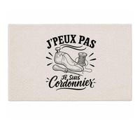 Planetee Tapis J’Peux Pas Je suis Cordonnier J'peux Pas Minimaliste | Coton 725 g/m² 61 × 40 cm Lavable en Machine | Salle de Bain, WC ou Cuisine | Cadeau Anniversaire Noël