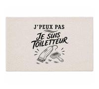 Planetee Tapis J’Peux Pas Je suis Toiletteur J'peux Pas Minimaliste | Coton 725 g/m² 61 × 40 cm Lavable en Machine | Salle de Bain, WC ou Cuisine | Cadeau Anniversaire Noël