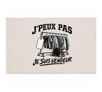 Planetee Tapis J’Peux Pas Je suis Vendeur J'peux Pas Minimaliste | Coton 725 g/m² 61 × 40 cm Lavable en Machine | Salle de Bain, WC ou Cuisine | Cadeau Anniversaire Noël