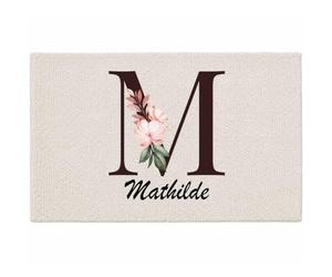 Planetee Tapis Mathilde | Coton 725 g/m² 61 × 40 cm Lavable en Machine | Salle de Bain, WC ou Cuisine | Cadeau Anniversaire Noël