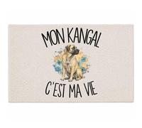 Planetee Tapis Mon Kangal C'est ma Vie C'est La Vie | Coton 725 g/m² 61 × 40 cm Lavable en Machine | Salle de Bain, WC ou Cuisine | Cadeau Propriétaire Chien Anniversaire Noël