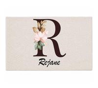 Planetee Tapis Rejane | Coton 725 g/m² 61 × 40 cm Lavable en Machine | Salle de Bain, WC ou Cuisine | Cadeau Anniversaire Noël