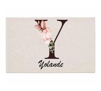 Planetee Tapis Yolande | Coton 725 g/m² 61 × 40 cm Lavable en Machine | Salle de Bain, WC ou Cuisine | Cadeau Anniversaire Noël