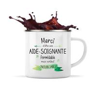 Planetee Tasse Aide-soignante Inoubliable Femme 360 ml | Mug Émaillé Métallique | Idée Cadeau Collègue Travail Retraite