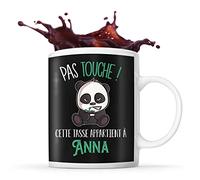 Planetee Tasse Anna Pas Touche Panda | Mug Prénom Cadeau Anniversaire Humour