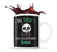 Planetee Tasse Anne Pas Touche Panda | Mug Prénom Cadeau Anniversaire Humour