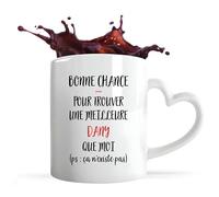 Planetee Tasse anse Coeur Dany ça n'existe pas | Mug avec anse en forme de Coeur | Idée Cadeau Travail Métier Départ Retraite Collègue Anniversaire Noël