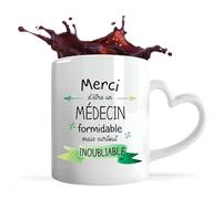 Planetee Tasse anse Coeur Médecin Inoubliable Homme | Mug avec anse en forme de Coeur | Idée Cadeau Collègue Travail Retraite