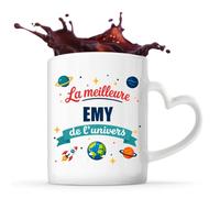 Planetee Tasse avec Poignée en Forme de Cœur Meilleure Emy de l'univers Mug