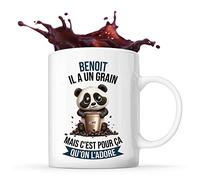 Planetee Tasse Benoit Panda Café | Idée Cadeau Travail Métier Humour Collègue Homme Anniversaire Noël