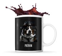 Planetee Tasse Berger Australien Mafia 20's Prénom Nom Personnalisable - Mug Café Thé Idée Cadeau Personnalisé Homme Femme Original pour Propriétaire de Chiot