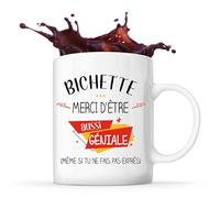 Planetee Tasse Bichette géniale sans faire exprès | Mug Cadeau Famille Amis Saint Valentin Couple Anniversaire Noël