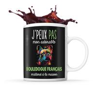 Planetee Tasse Bouledogue Français Adorable m'attend à la maison | Mug Café Thé Idée Cadeau humour mignon pour propriétaire de chien